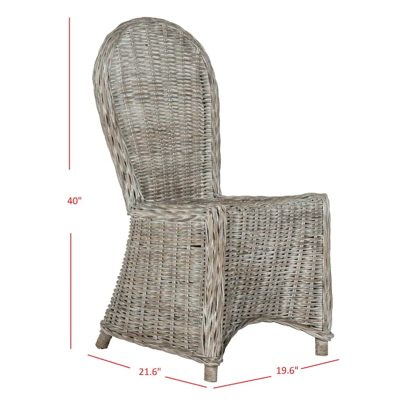 Manolica White Washed Dining Chair - 19.5 x 26 x 40.5