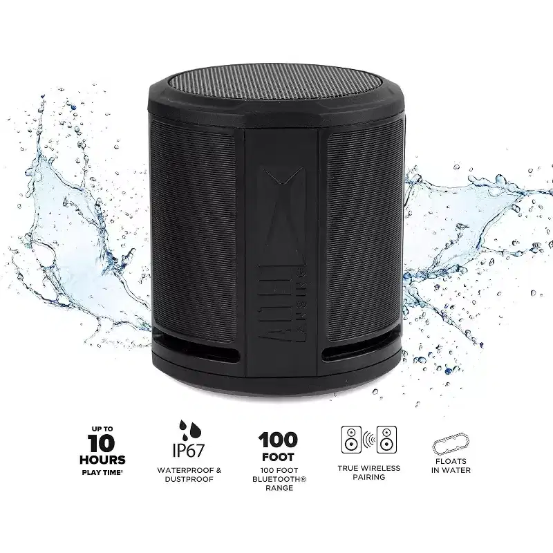 Refurbished: Altec Lansing HydraOrbit EverythingProof Bluetooth Speaker 2-Pack, Black - Manufacturer Refurbished