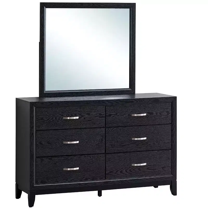 Passion Furniture Glasgow 39 in. W x 35 in. H Rectangle Framed Dresser Mirror