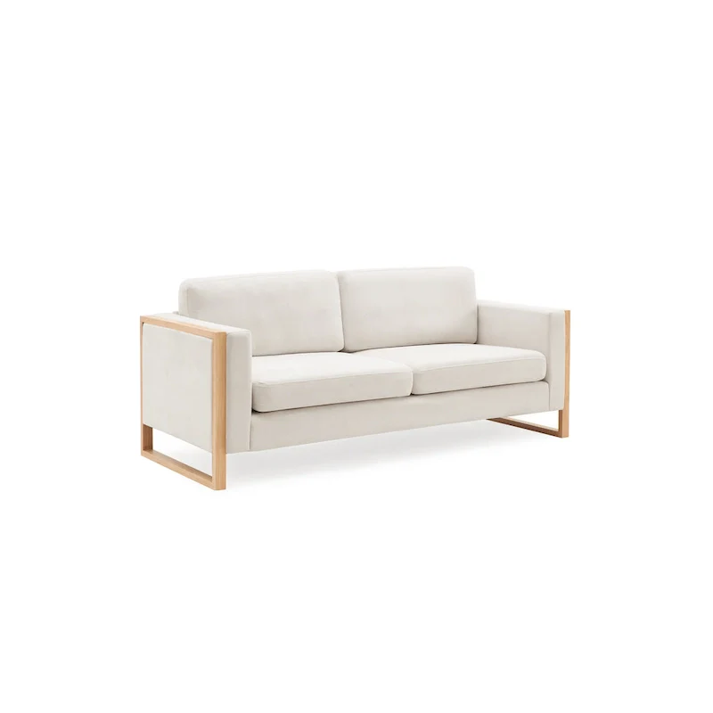 Christopher Knight Home - Lily Modern 79   3-Seater Sofa with Solid Wood Legs