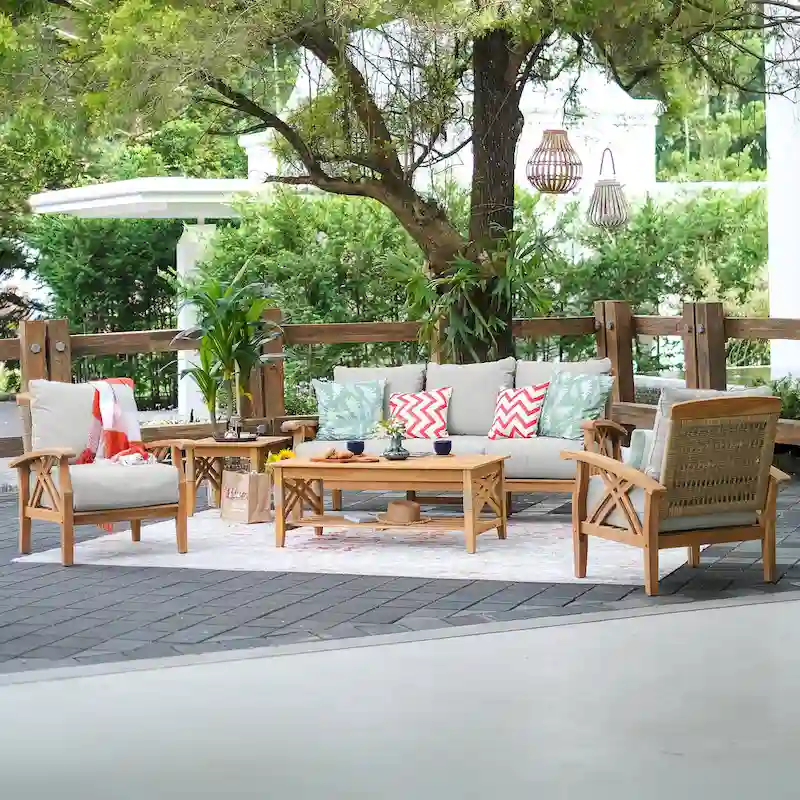 Cambridge Casual Carmel 5-Piece Teak Patio Conversation Set
