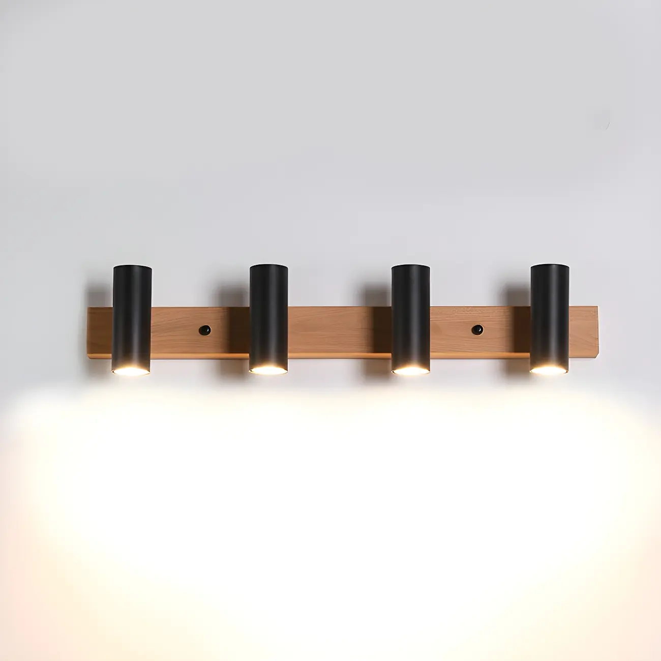 Cylinder White 4-Light Bathroom Vanity Lights in Hardwired