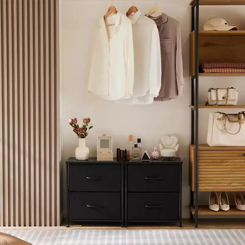 Metal Frame Dresser with Wood Top