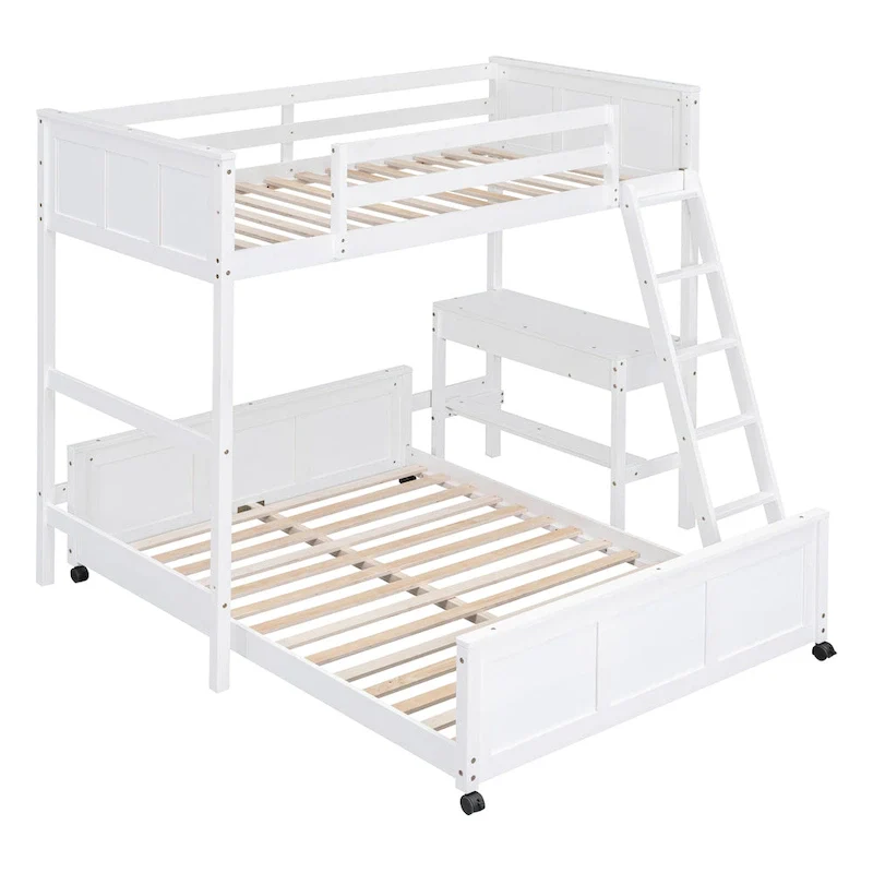 Full Over Full/Twin Over Full Bunk Bed with Desk