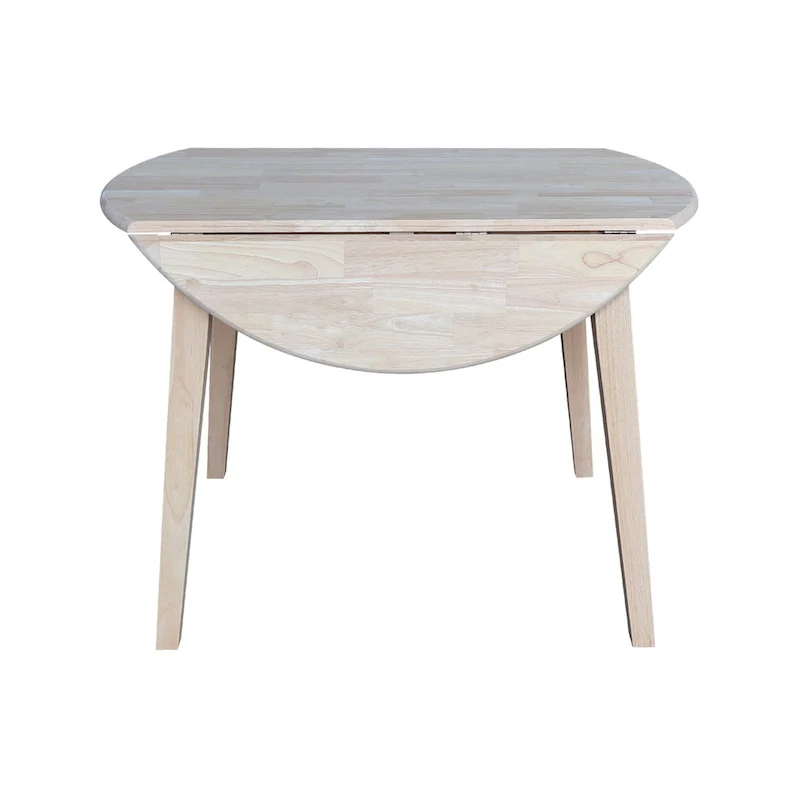 42 in. Solid Wood Round Dual Drop Leaf Table