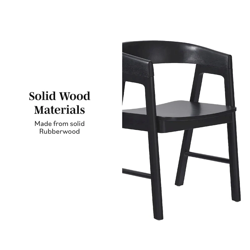 Middlebrook Modern Solid Wood Rounded Back Dining Chair (Set of 2)