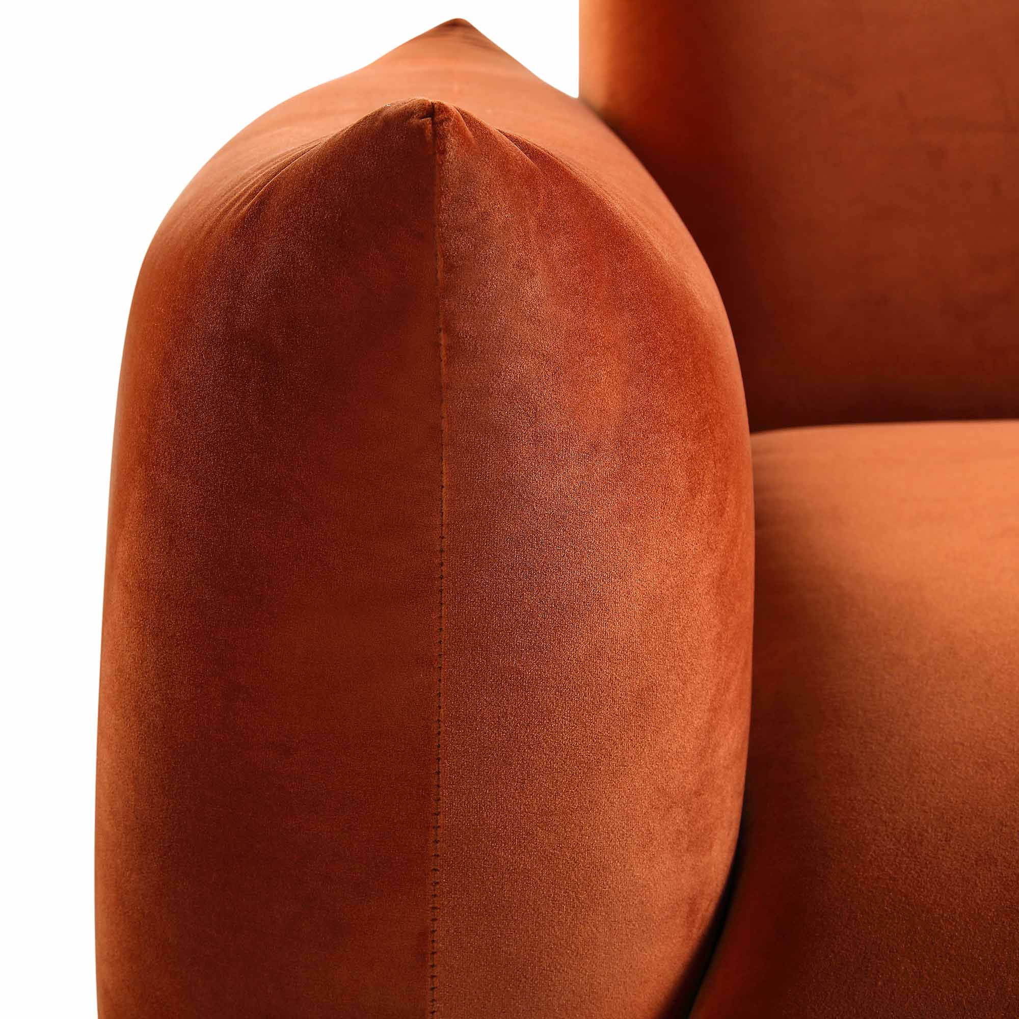 Three Seater Sofa, Rust Velvet