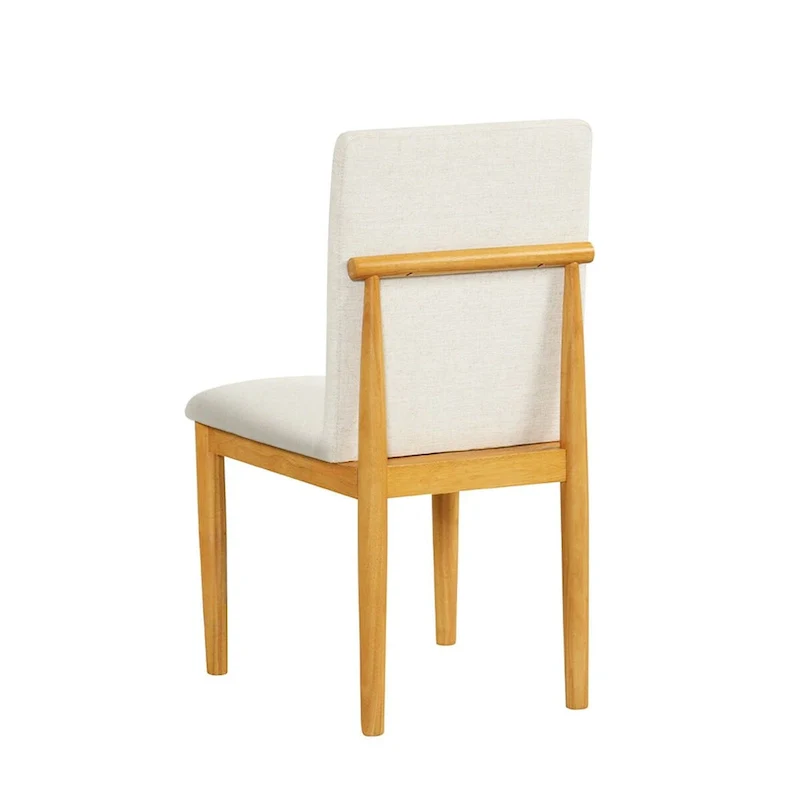 HomePop Modern Upholstered dining chair - Cream Textured Woven (Set of 2)