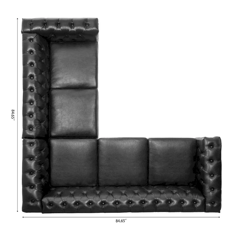 L-Shaped Sectional Sofa with PU Leather Upholstery