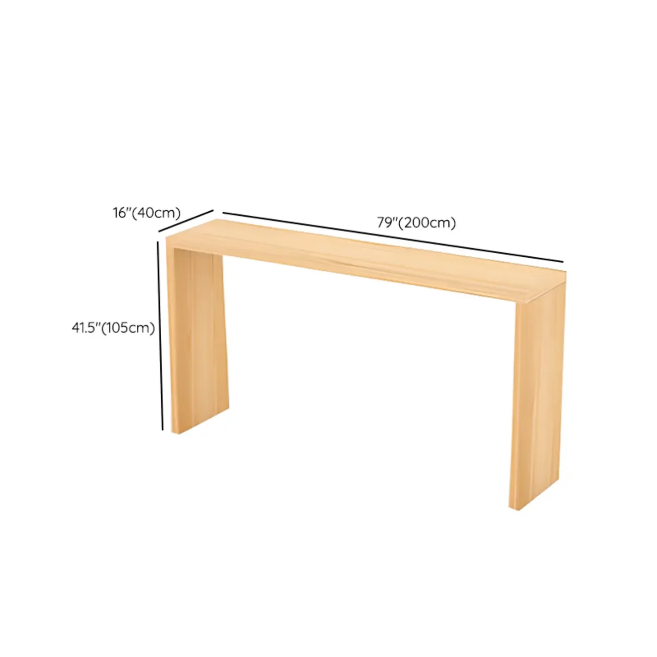 Scandinavian Solid Wood Pub Table Rectangle 4 Seats