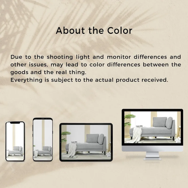 Mid-Century Modern Upholstered Chaise Lounge Sofa