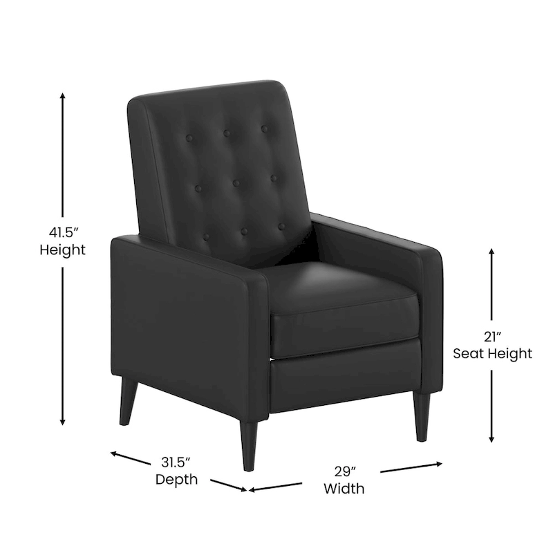 Pushback Recliner with Button Tufted Back