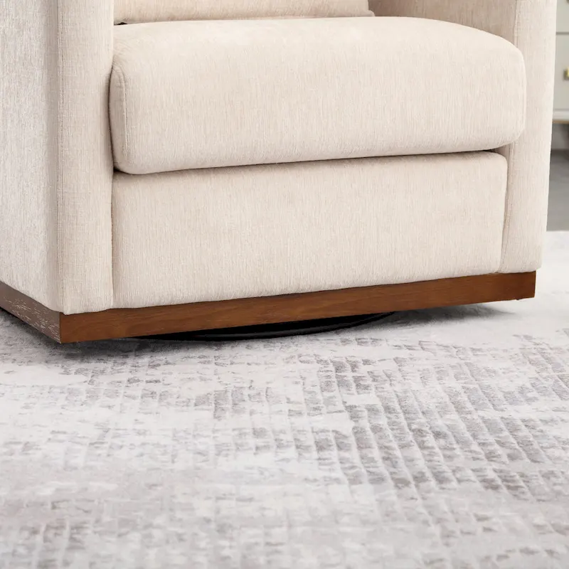 GDFStudio - Harper Chenille Swivel Barrel Chair with Sturdy Metal Base and Ergonomic Design