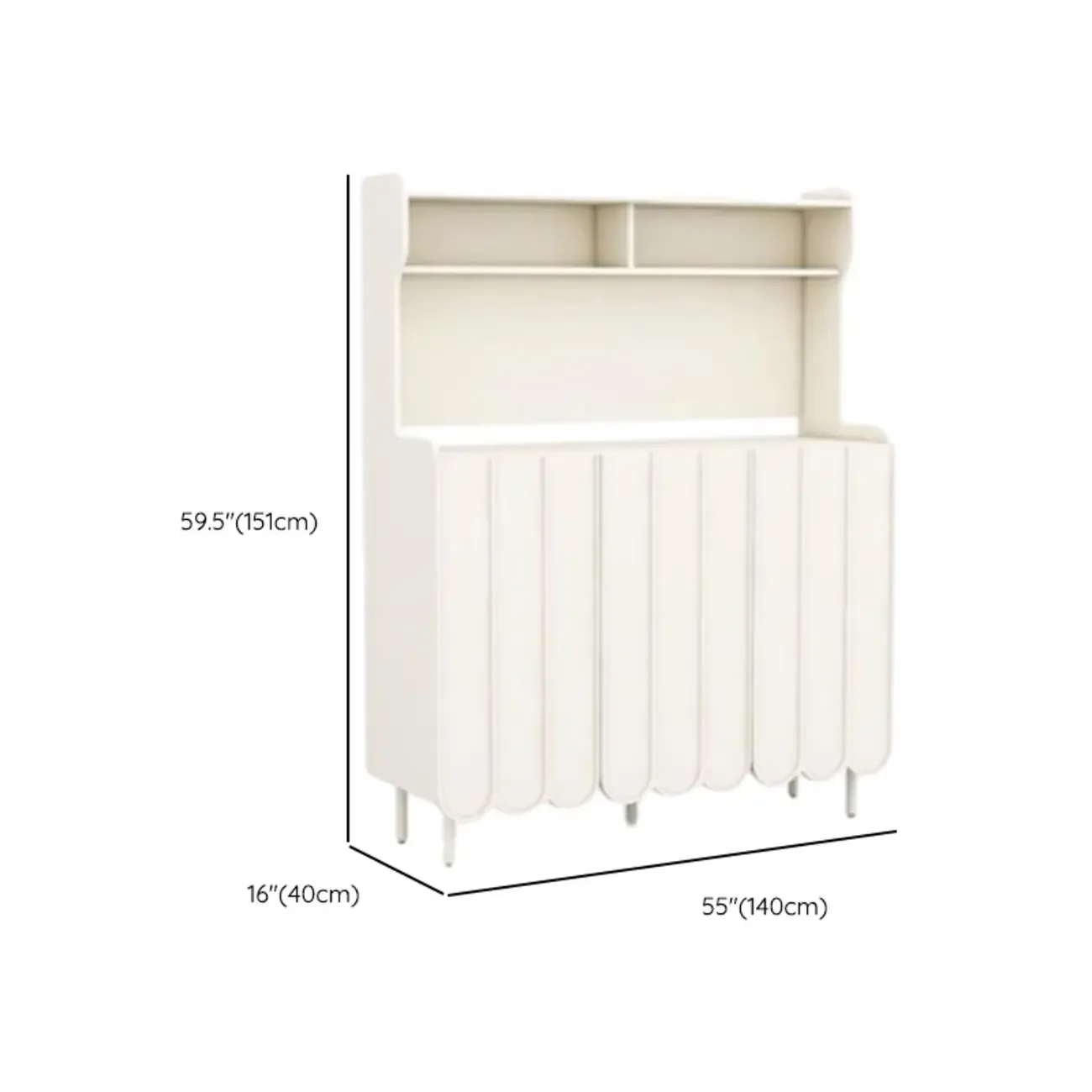 Modish Cream Wood Narrow Sideboard