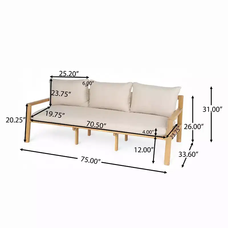 Christopher Knight Home Fabia 75 Rustic Patio Upholstered 3-Seater Loveseat with Rope Weave Open Back