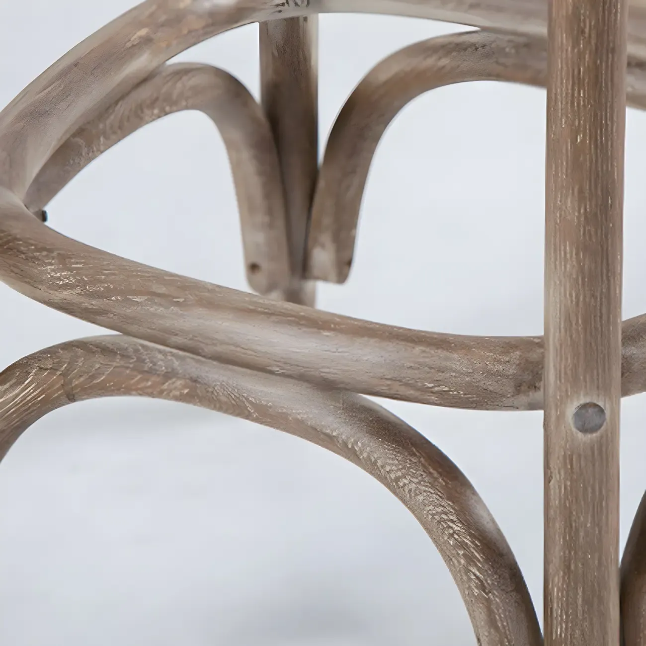 Rustic Solid Wood Wicker Cross Back Bar Stool in Brown/ Grey