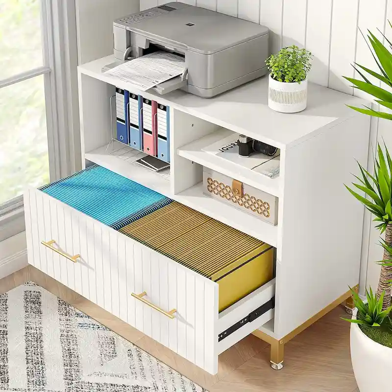 File Cabinet with Drawer – Letter/Legal/A4 Size, Adjustable Hanging Rod