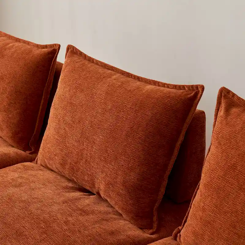 Chenille Upholstered Armless Modular Sectional Sofa, Free Combination