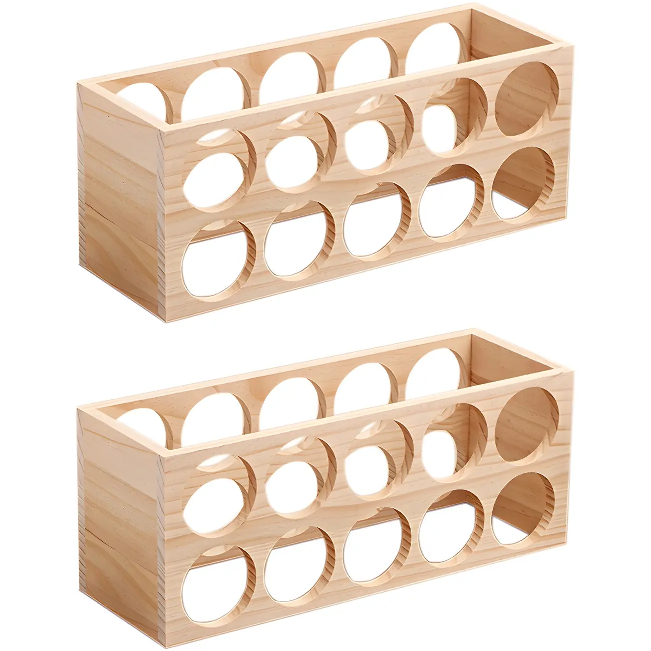 Natural Wooden Stackable Wine Rack Tabletop Wine Holder
