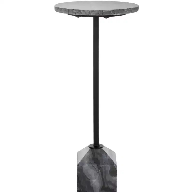 Sumer Drink Table - ACC3720 - Grey Marble/Black - Safavieh