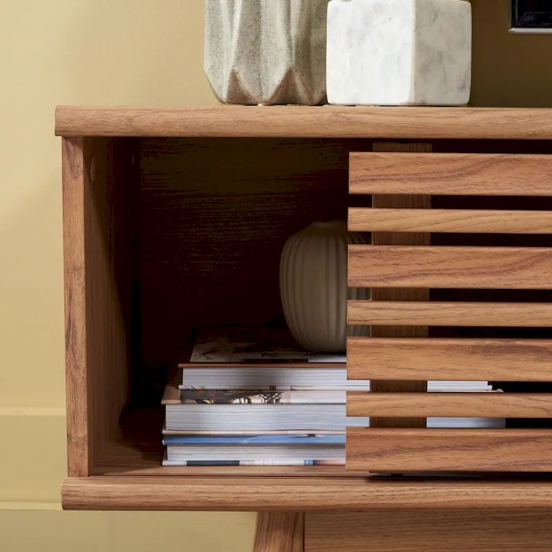 SAFAVIEH Teela Walnut 59-inch Storage Media TV Stand - 59 W x 15 L x 19 H - 59Wx15Dx19H