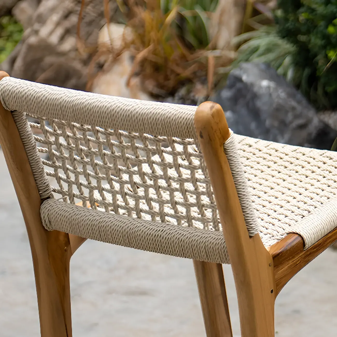 Rustic Wood Wicker Seat Counter Bar Stools with Back
