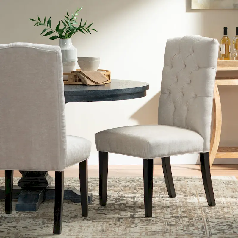 Upholstered Fabric Dining Chairs (Set of 2)