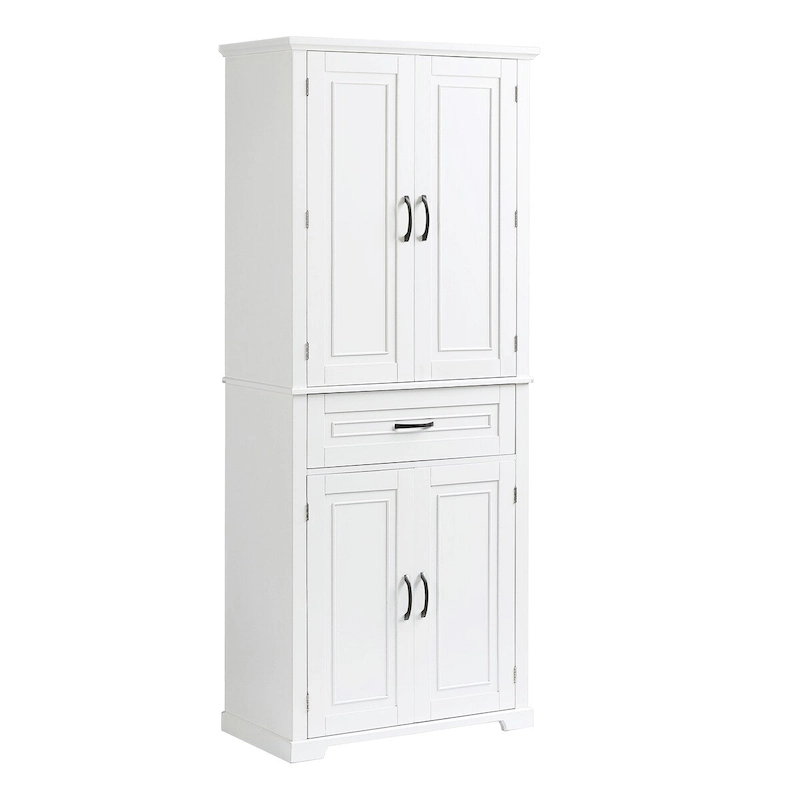 30 in. W x 16 in. D x 72 in. H Bathroom Cabinet with Doors, Drawer and Adjustable Shelves