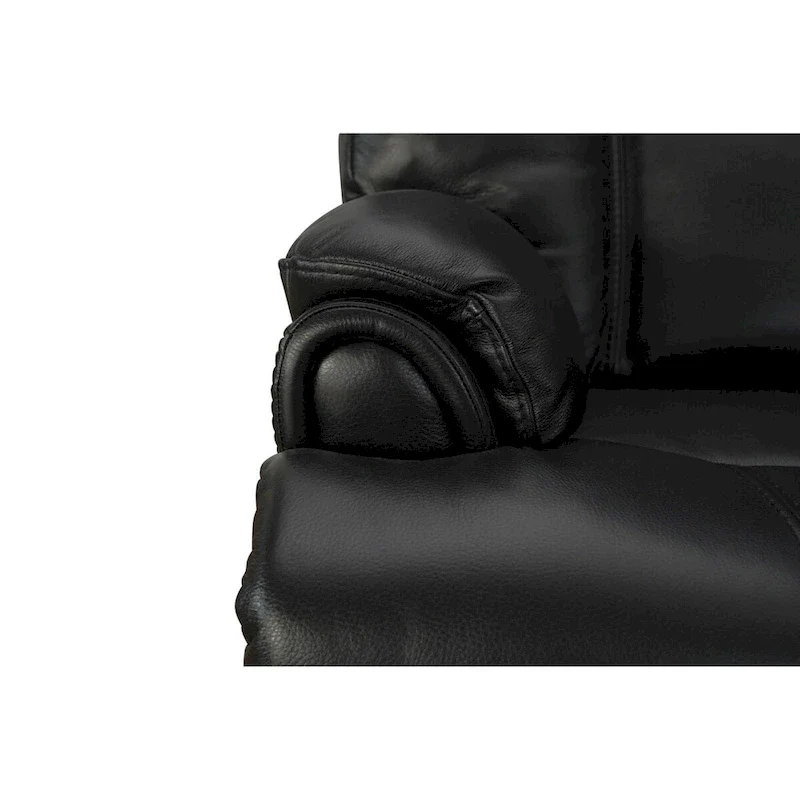 Top Grain Leater Black Zero Gravity Power Recliner With Adjustable Headrest Extendable Footrest