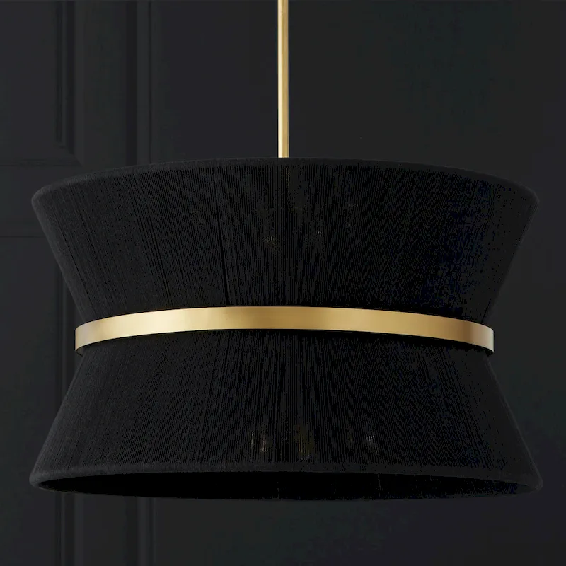 Cecilia 24.25  8-light Patinaed Brass/ Tapered String Pendant