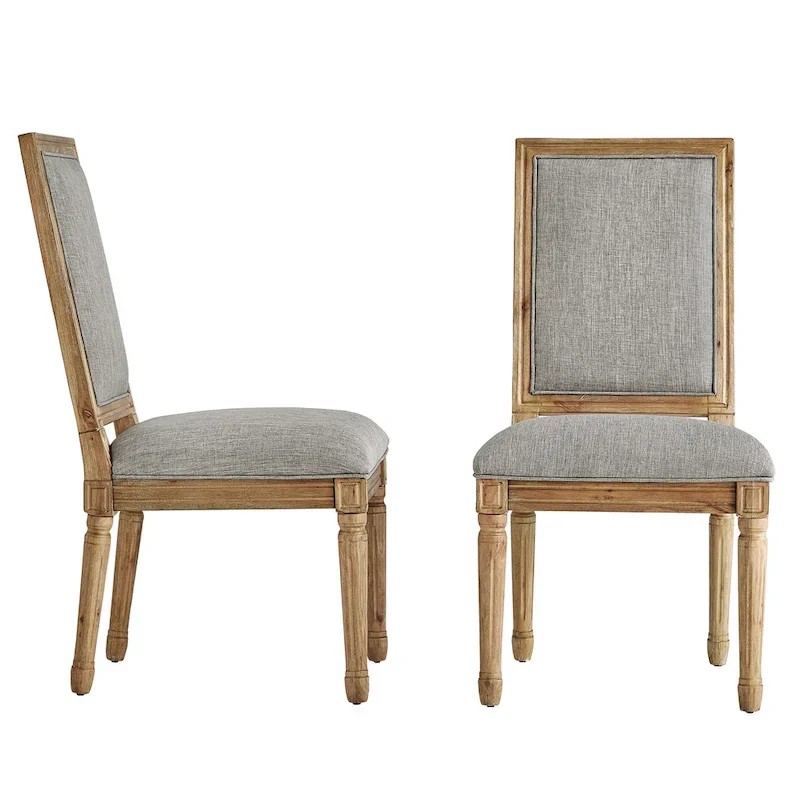 Rectangular Linen Dining Chairs
