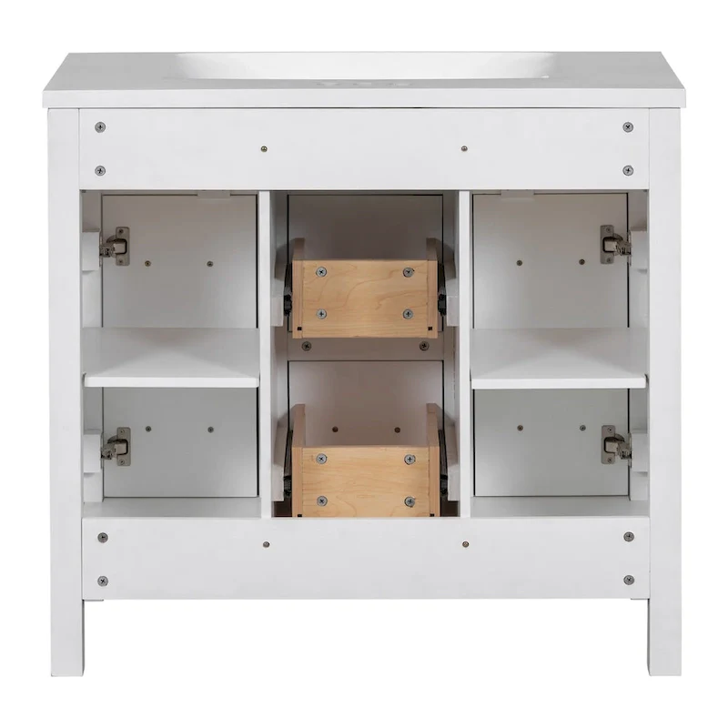 Bathroom Vanity Cabinet with Resin Integrated Sink