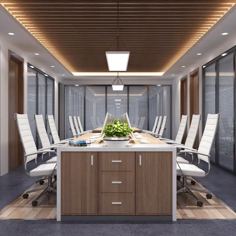 Modern High Back Office Chair Ribbed PU Leather Manager Tilt Conference Room Computer Desk Boss Task Executive Boss