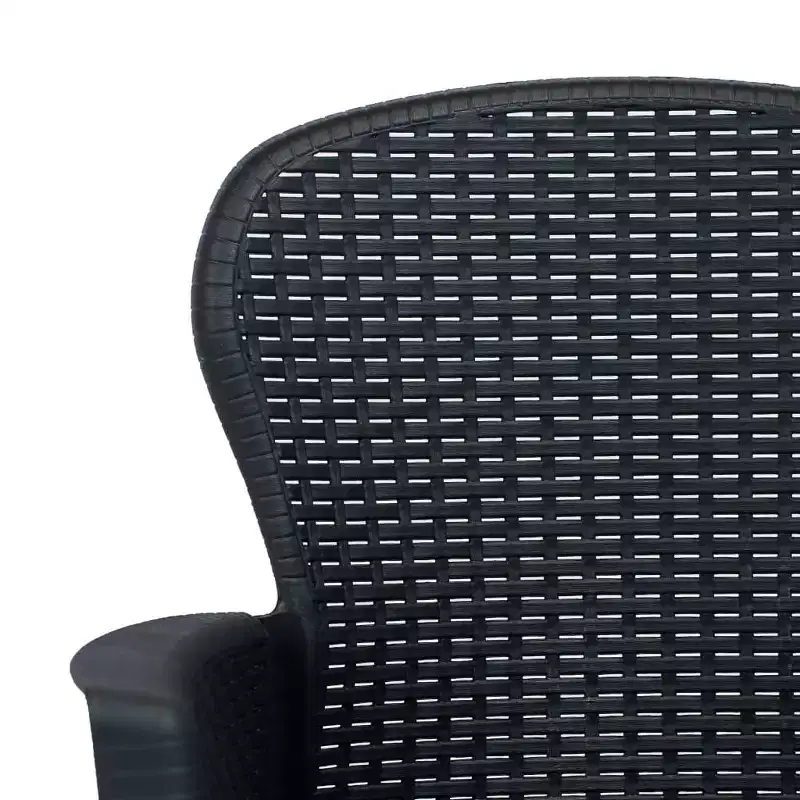 vidaXL Bistro Set Set of 2 Anthracite Plastic with rattan look Standard
