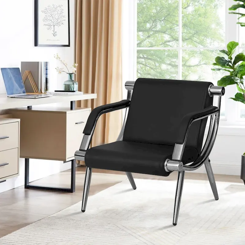 Black / Blue Faux Leather Waiting Bench, 1/2/3/4-Seat