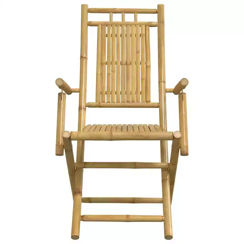 vidaXL Bistro Set Natural Bamboo Compact Foldable Bistro Set