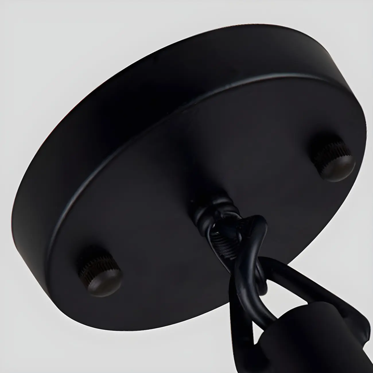 Industrial Rattan Black Metal Hemp Rope Pendant Light