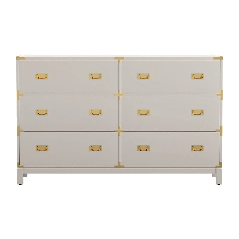 Kedric 6-Drawer Gold Accent Dresser by iNSPIRE Q Bold