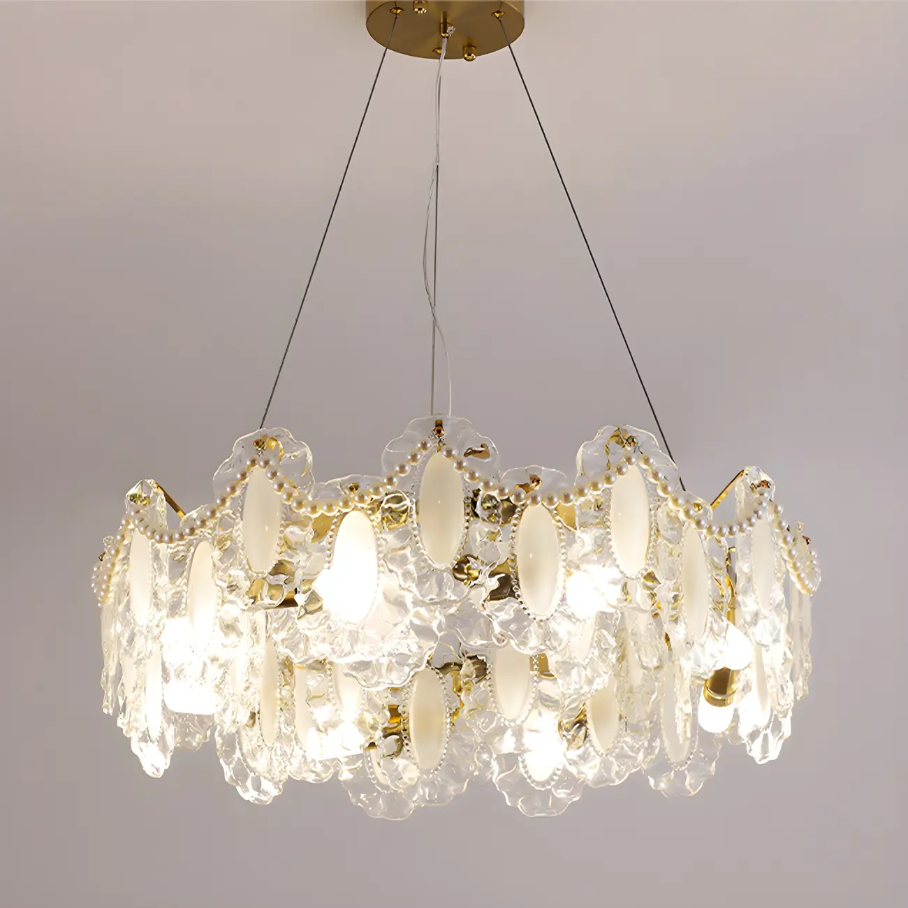 Geometric Clear Crystal Island Pendant Light