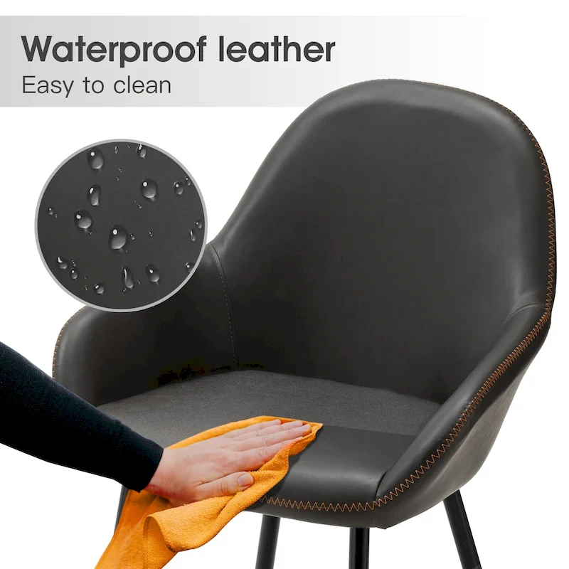 Glitzhome Set of 2/4/6 Mid-Century Modern Faux Leather Accent Dining Chairs