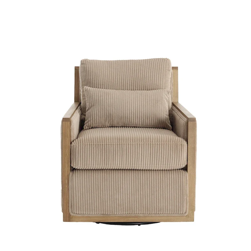 Camel 26.77  Swivel Barrel Chair with Hardwood Frame