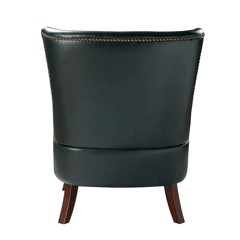 Angeles Mid-century Modern Ergonomic Vegan Leather Armchair with Wingback Set of 2 by HULALA HOME