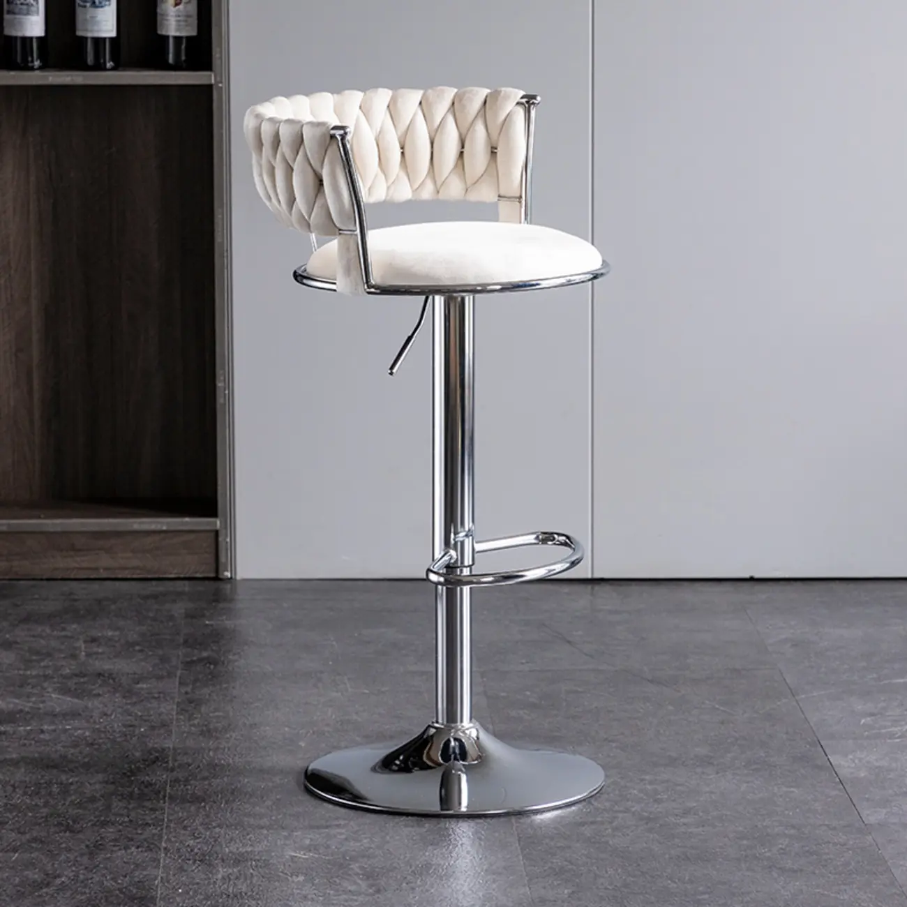 Modern Velvet Swivel Adjustable Bar Stools
