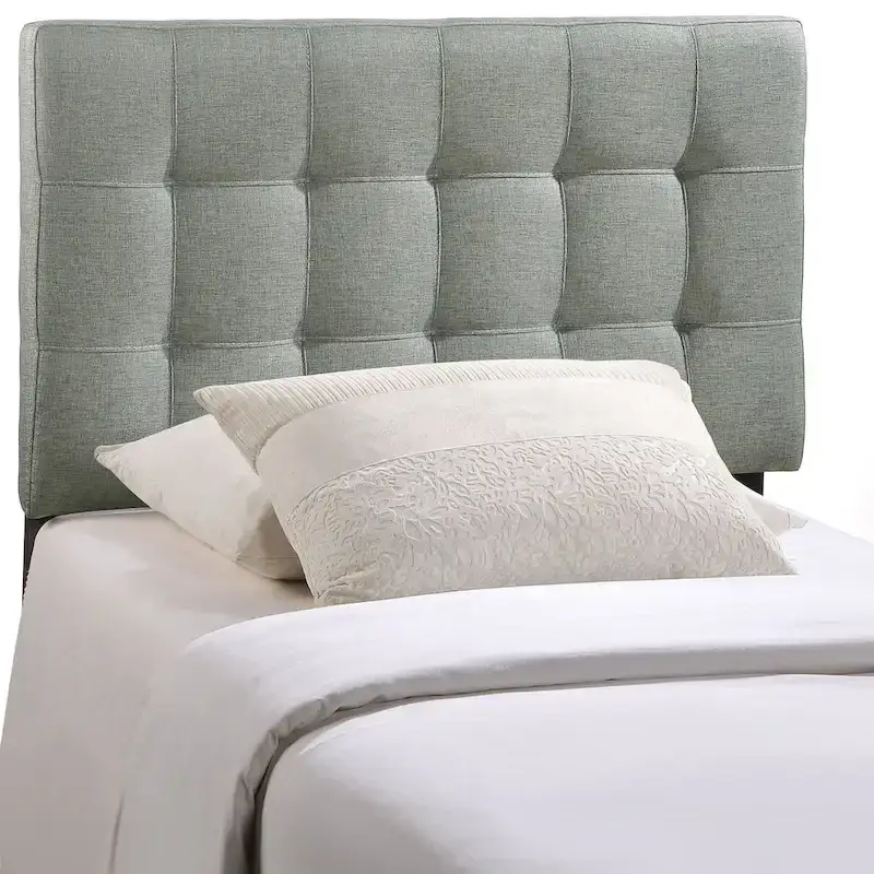 Ivory Button-Tufted Fabric Headboard, Twin, 1-Person