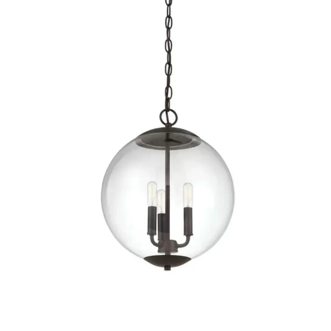 Mini 3-Light Clear Glass Sphere Chandelier