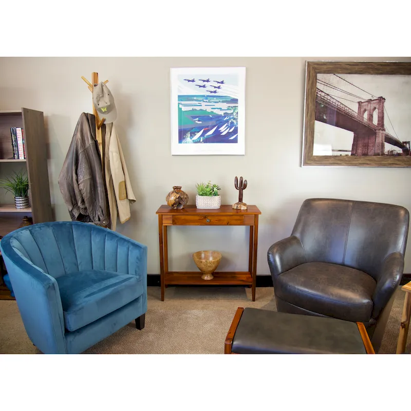 Solid Acacia Wood 1-drawer Console Table with Bottom Shelf