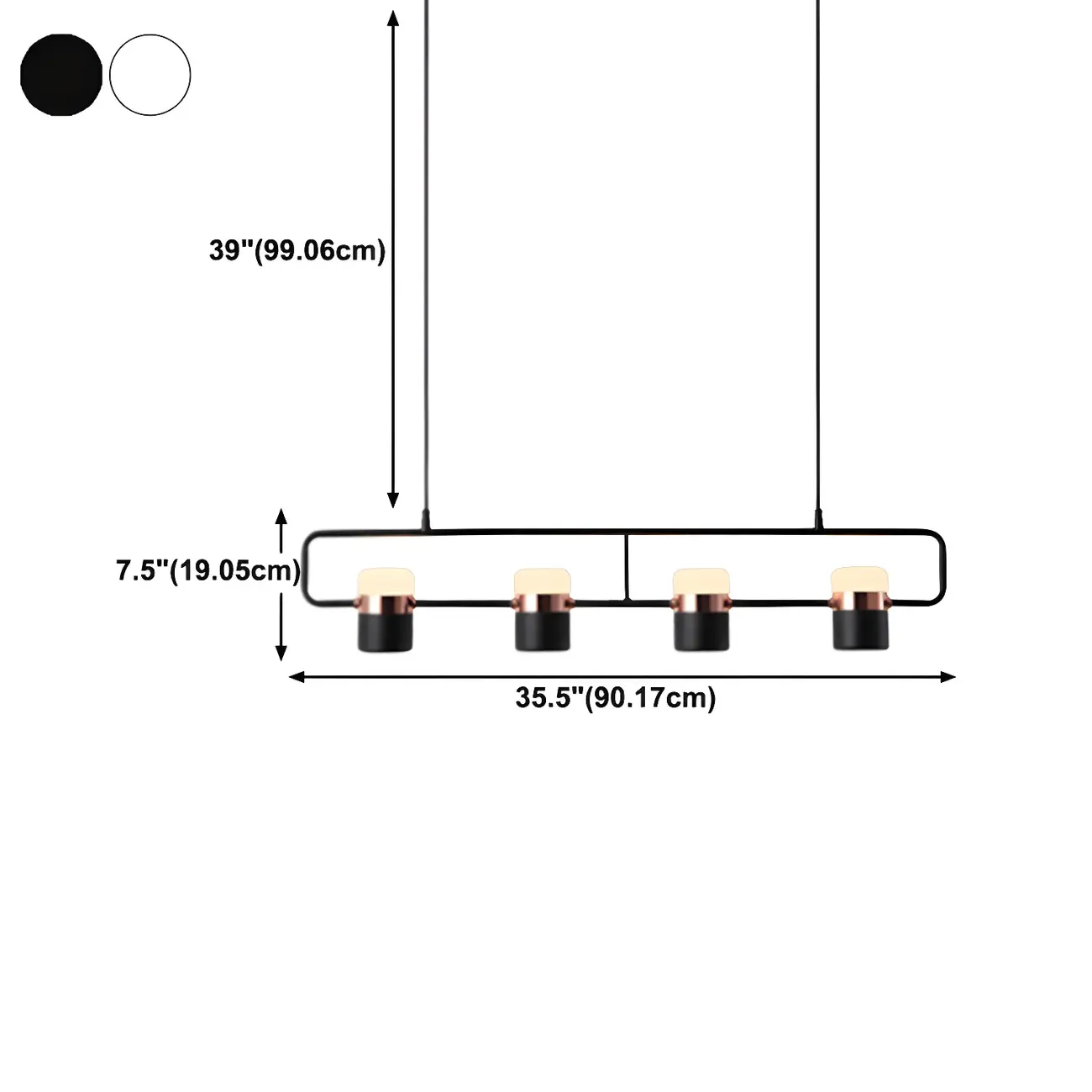 Kitchen Modern Black Cylinder Pendant Light