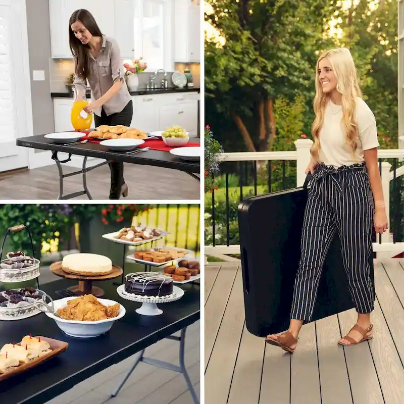 Lifetime 6-Foot Fold-In-Half Table, Black (Light Commercial)