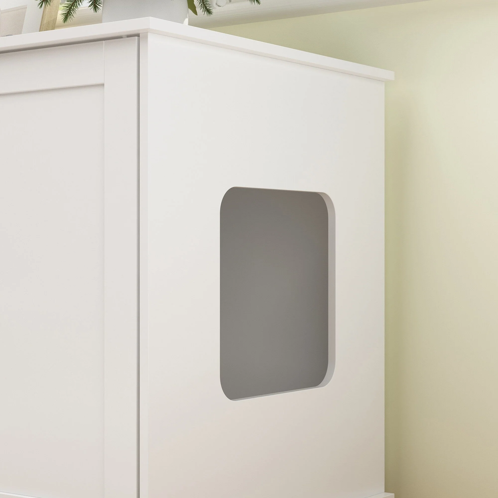 Double Pet Privacy Washroom Cat Litter Box Concealment Furniture