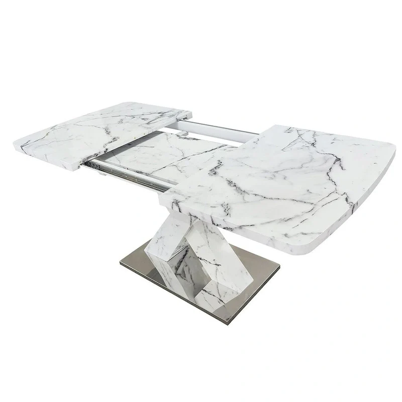 Modern 47.24-62.99 L Marble Square Dining Table